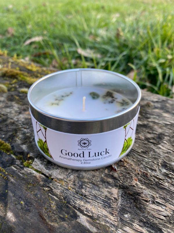 Bougie "Good Luck" Aventurine Verte et Patchouli