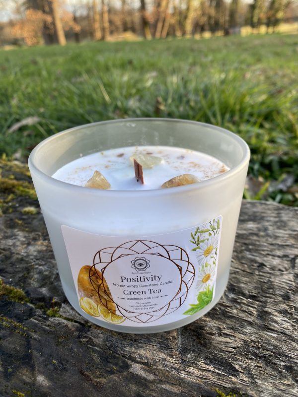 Bougie "Positivity" Citrine et Thé Vert – Image 2
